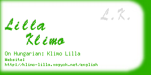 lilla klimo business card